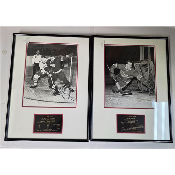 Framed Sid Abel & Bill Durnan Hockey Photos (Sid Abel is autographed)