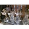 Image 5 : Shelf Lot of Vintage Oil Lamps and Lamp Chimneys