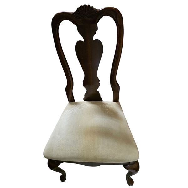 Mahogany Dining Chair with Microfibre Upholstered Seat