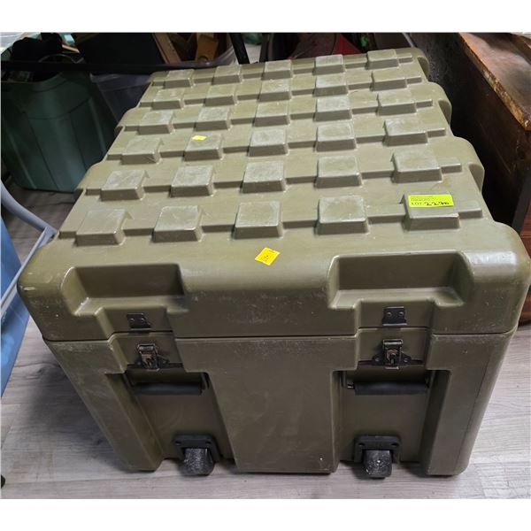 Green Rotomolded Shipping Crate on Casters (25" x 29" x 20" tall)