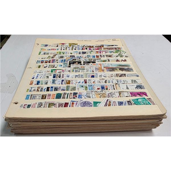 20 Stock Pages for Stamps from South Africa, Kenya, & Other Countries * Used