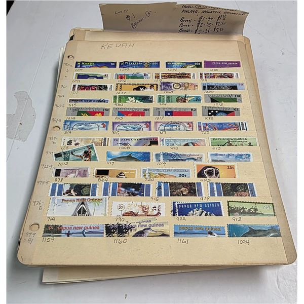 Stock Pages of Assorted World Stamps, Including 1982 Brisbane Commonwealth Games Postmarked First Is