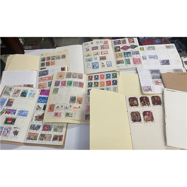 Collection of Folders and Booklets of Stamps * Mexico, Austria, Malaysia, Columbia, Iran and more * 
