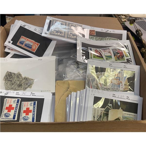 Box of Mint and Used World Stamps in Pocket Cards * Scott Numbered * Wide Range of Countries