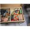 Image 4 : Metal Clad Storage Trunk & Contents and Candy Tin Full of Animal Toys (Vintage decorative collectibl
