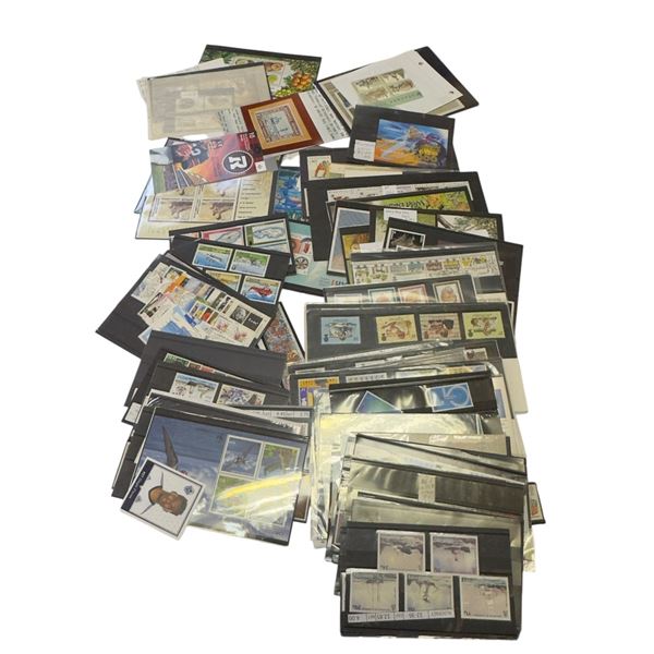 Box of Mint Strips and Souvenir Stamp Sheets and Some Used Stamps * Tanzania, Rwandese, Britian, Chr