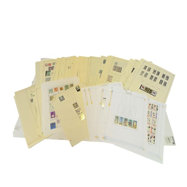 Group of Illustrated Scott's Stamp Sheets with Some Stamps * USA, Papua, Fujeria, Cook Islands and m