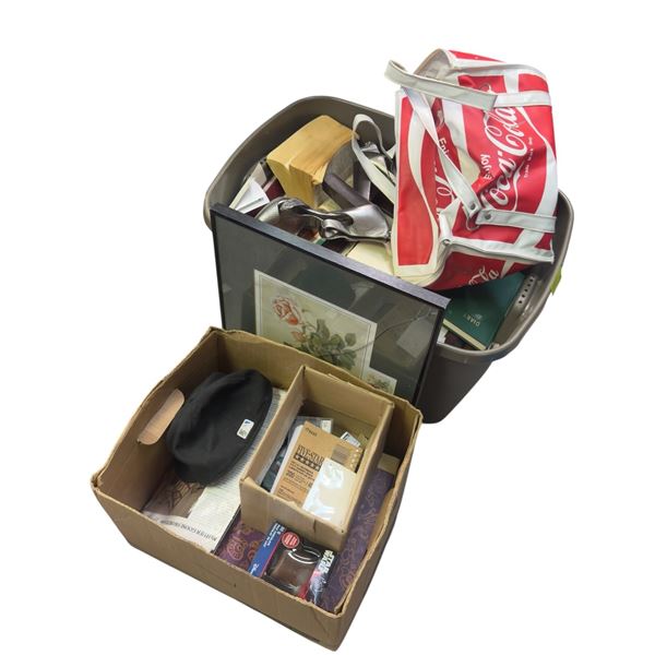 Tote of Household Goods and International Stamp Covers