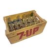 Image 1 : Vintage Wood 7-Up Crate with 24 Glass Pop Bottles (1x 7-Up & 4x Coca-Cola, 1x Crush)