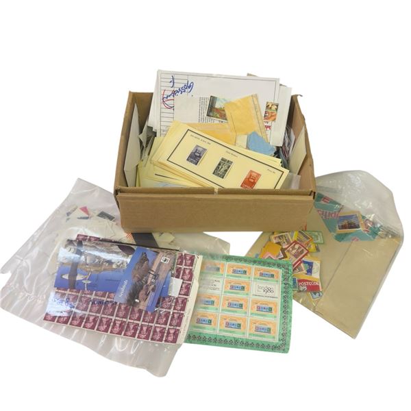 Box of Mint and Used World Stamps * Some sheets with selvage * London 1980, Yemen 1969 winter Olympi
