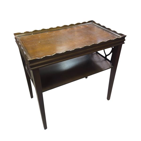 Vintage End Table with Base Shelf * 18" x 18" x 27" tall * Match to lot 2315