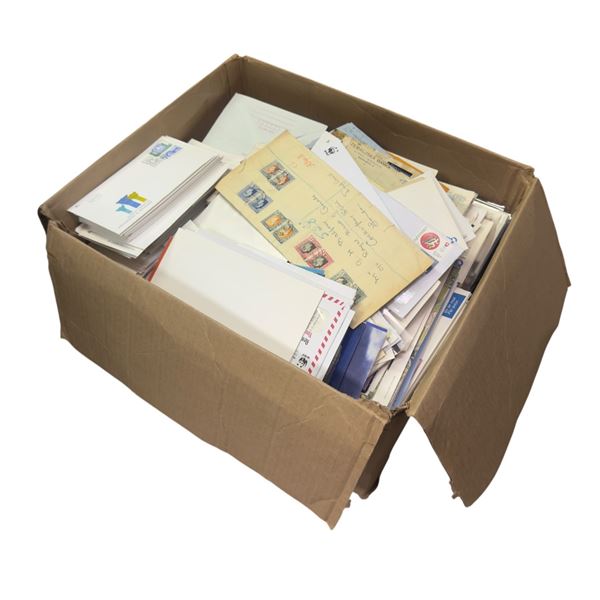 Large Box with Hundreds of First Day Covers and Other Stamps