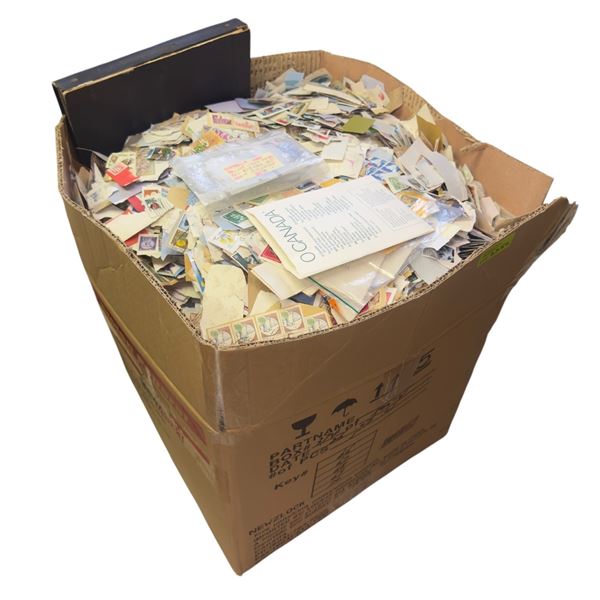 Enormous Box of Assorted Canceled Stamps