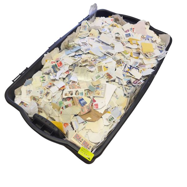 Large Tote of Assorted World Stamps * Used