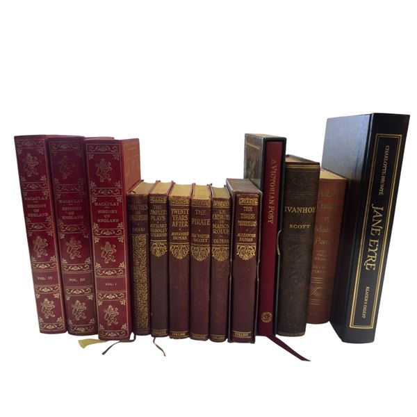 Vintage books - History of England Set, The Pirate, 3 Musketeers, Ivanhoe, etc.