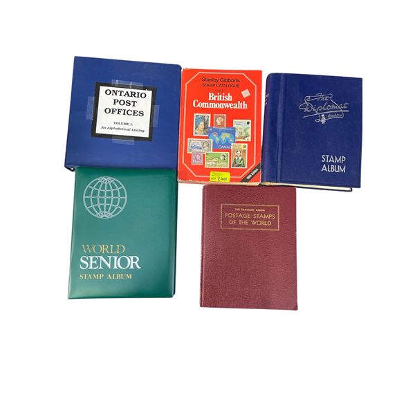 Stamp Albums, Supplements w/ Collectable Stamps - Post Office Directory & British Commonwealth Catal
