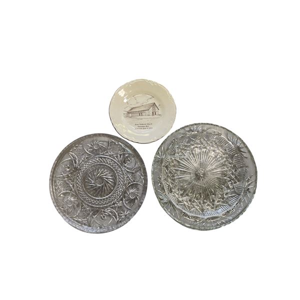 Glass Serving Trays & Commerative Plate for First Lutheran Church in Vancouver BC - Est. 1890