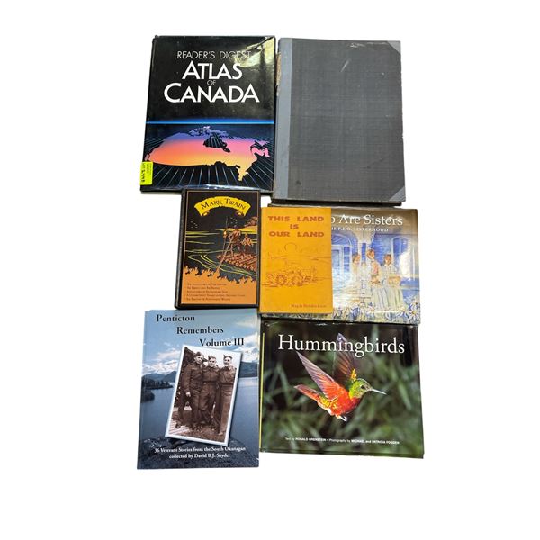 Group - Books Including Mark Twain, "This Land is Our Land", WW2 Newspaper Book, Etc.