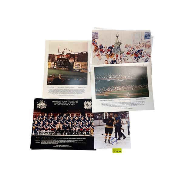 John Bucyk Signed 8x10 Photo, Vintage 1994 New York Rangers Photos, Ebbets Field Photos