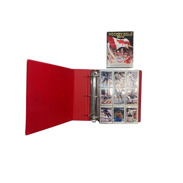 Binder of Upper Deck 1990/91 & Pro Set 1991/92 Hockey Card w/ 2010 Hockey Gold Men's Olympic DVD