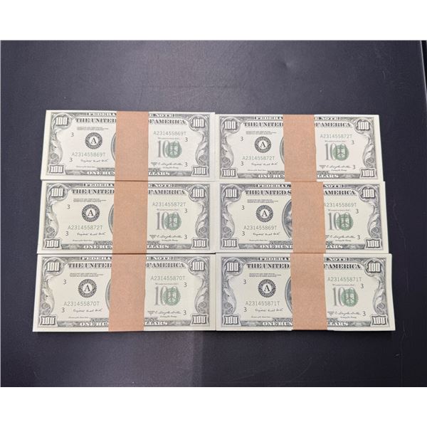 Stack of USD 100 Bills (6)