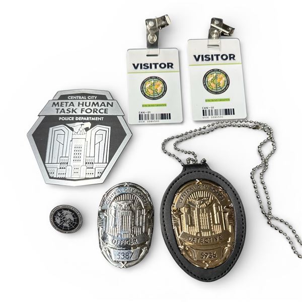 Group of Movie Prop - Metahuman Task Force & Central City Police Detective Badge