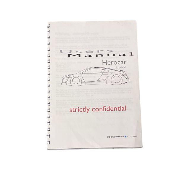 Original User Manual for Audi Hero Car in iRobot - Strictly Confidential - By Uedelhoven Studios