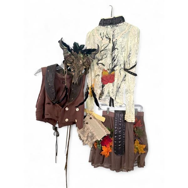 Fantasy Woodland Costume Set with Horned Mask & Accessories - Film/TV Wardrobe