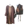 Image 1 : Period Costume Coat with Leather Armor Vest & Horn Prop - Film/TV Wardrobe