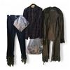 Image 1 : Distressed Costume Clothing Lot with Pants, Shirts & Prop Materials - Film/TV Wardrobe