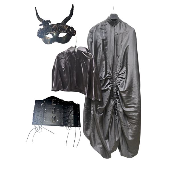 Fantasy Costume Dress with Cape, Corset & Horned Mask - Film/TV Wardrobe