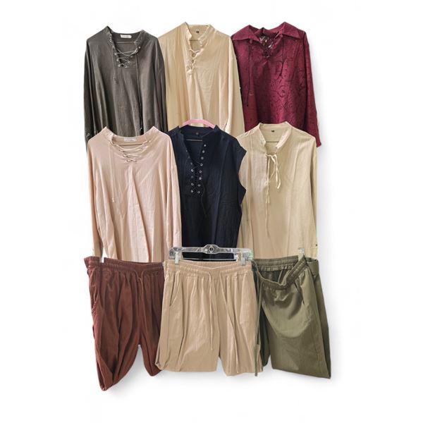 Medieval & Peasant Style Costume Lot - Lace-Up Shirts, Pants, Etc - Film/TV Wardrobe