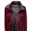 Image 3 : Lot of Theatrical Costume Pieces - Red Velvet Coat with Black Vest & Antler Mask (Fantasy/Medieval S