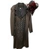 Image 1 : Lot of Theatrical Costume Pieces - Striped Military-Style Coat with Decorative Buttons & Feathered H