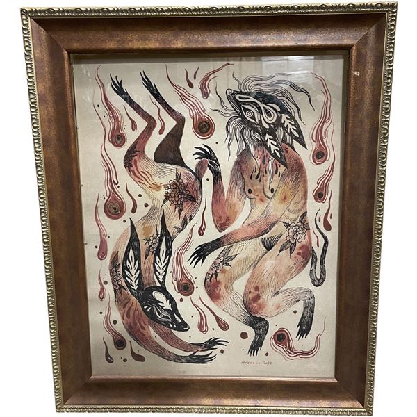 "Dance in Flames" by Makoto Chi, 2022 (Framed)