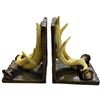 Image 2 : Faux Antler Bookends and Brass-Tone Scalloped Bowl