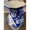 Image 2 : Blue & White Ceramic Double-Handle Vase
