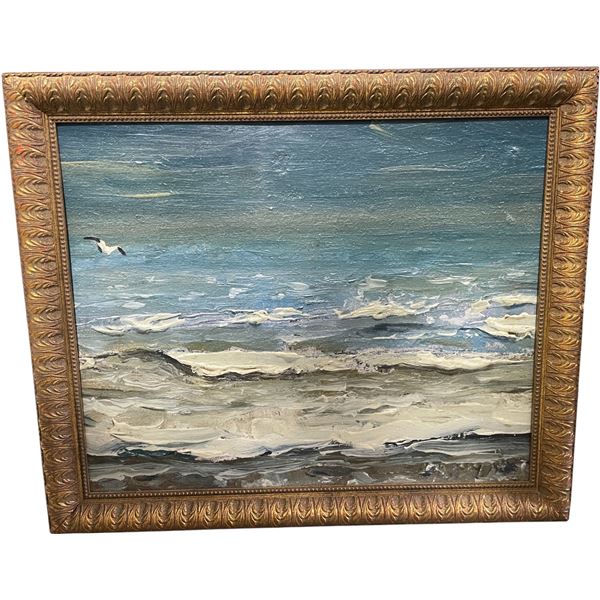 Large Framed Ocean Seascape Painting, H30" x W36"