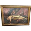 Image 1 : Framed Classical Style Figural Scene Artwork, H30" x W42"