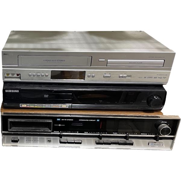 Philips DVD/VCR Combo, Samsung DVD Player & Vintage Stereo Receiver