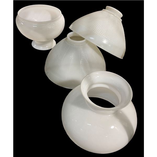 Assorted Milk Glass Lamp Shades (3)
