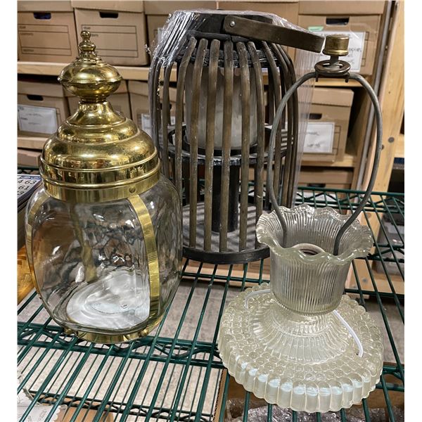 Assorted Lamp Parts & Glass Base