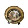 Image 2 : Decorative Gold-Tone Plate with Landscape Scene