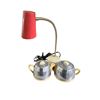 Image 1 : Mid-Century Red Gooseneck Desk Lamp and Cream and Sugar Set (Made in England)