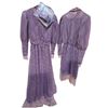 Image 2 : Vintage Lavender Lace Long Sleeve Dress with Sheer Overlay & High Neck Detail - Film/TV Wardrobe