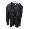 Image 3 : Lot of Black Costume Apparel - Ruffle Blouse, Flame-Trim Cape with Clasp & Long Skirt - Film/TV Ward