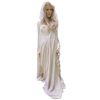 Image 1 : Full-Size Female Mannequin with Blonde Wig & Cream Hooded Costume Robe Display Ensemble