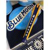 Image 3 : Lot of Blue Moon Brewing Barware & Advertising - Tap Handle, Beer Buckets, Bar Mats & Display Case