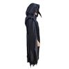 Image 2 : Black Hooded Tattered Costume Robe - Medieval/Plague Doctor Style Cloak