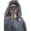 Image 4 : Black Hooded Tattered Costume Robe - Medieval/Plague Doctor Style Cloak